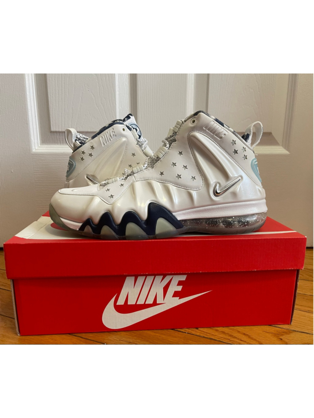 Men's Nike Barkley Posite Max Sneakers “USA” Size 8.5 White Navy Blue